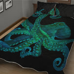 Watercolor Octopus Print Quilt Bed Set
