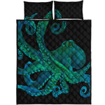 Watercolor Octopus Print Quilt Bed Set