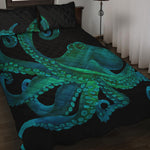 Watercolor Octopus Print Quilt Bed Set