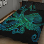 Watercolor Octopus Print Quilt Bed Set