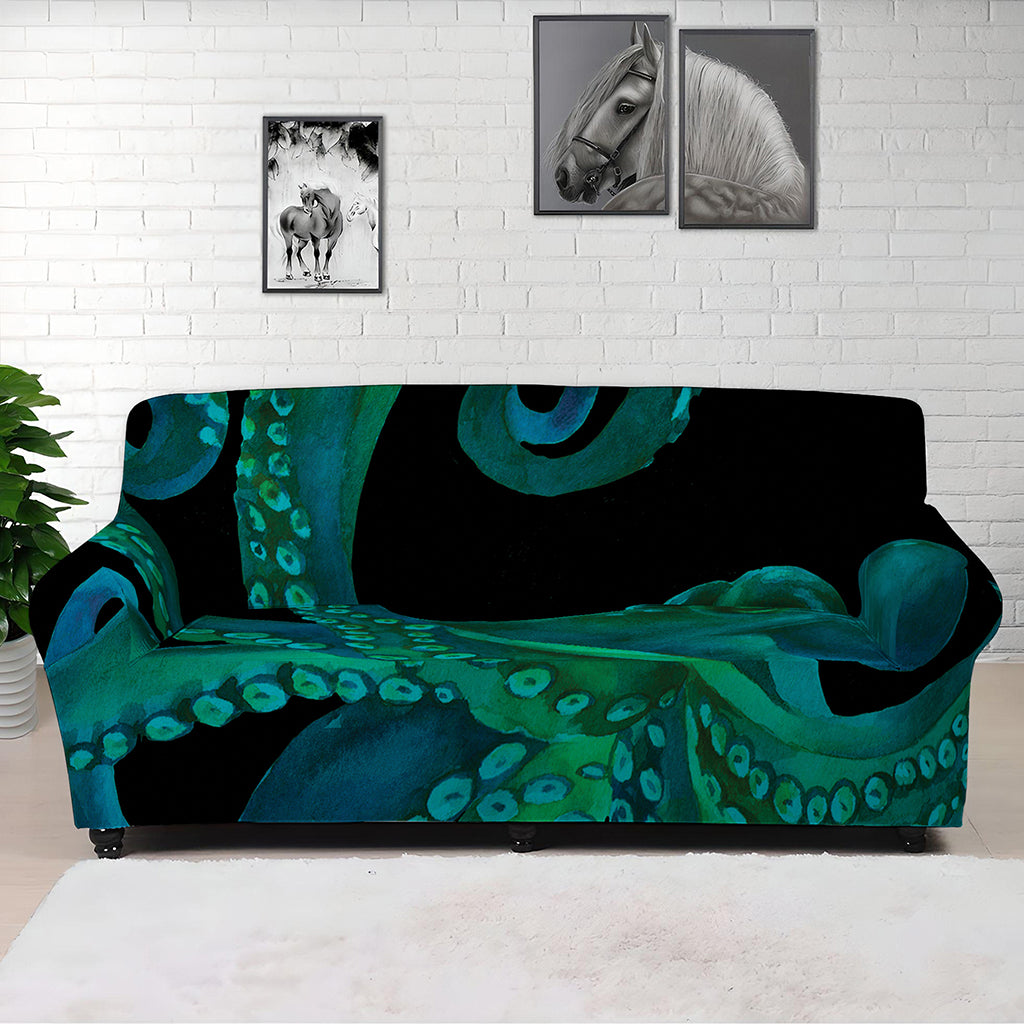 Watercolor Octopus Print Sofa Cover