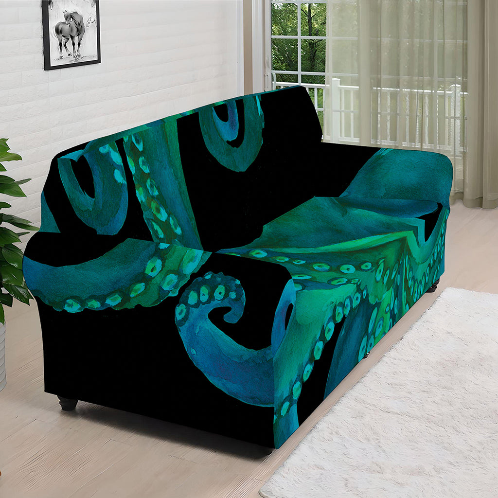 Watercolor Octopus Print Sofa Cover
