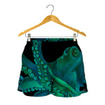Watercolor Octopus Print Women's Shorts