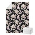 Watercolor Orchid Flower Pattern Print Blanket