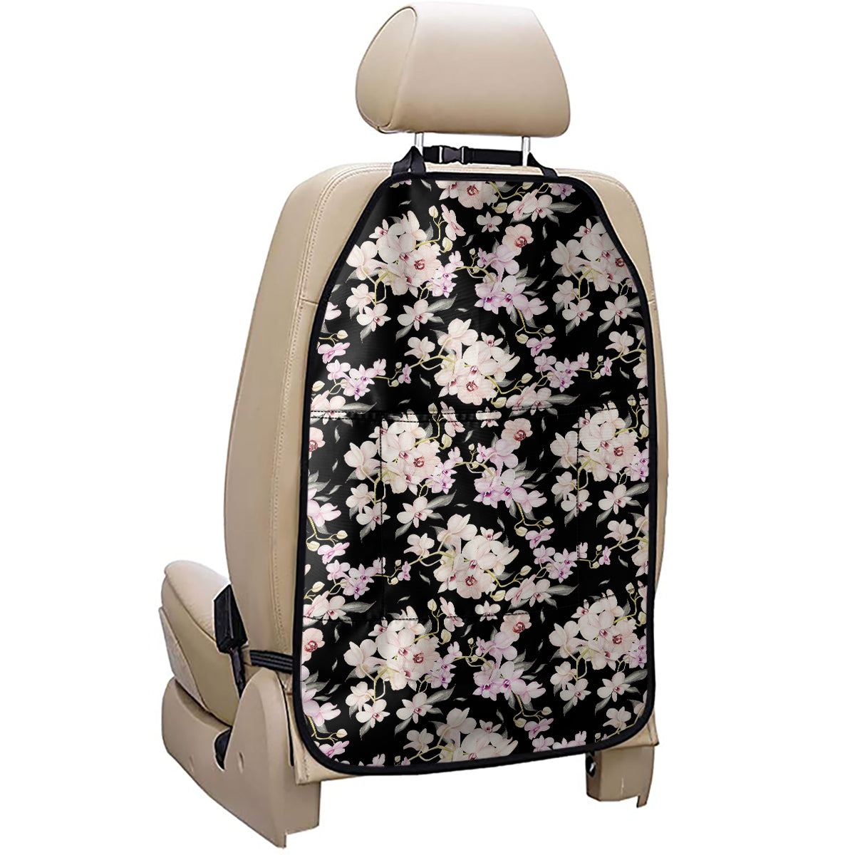 Watercolor Orchid Flower Pattern Print Car Seat Organizers