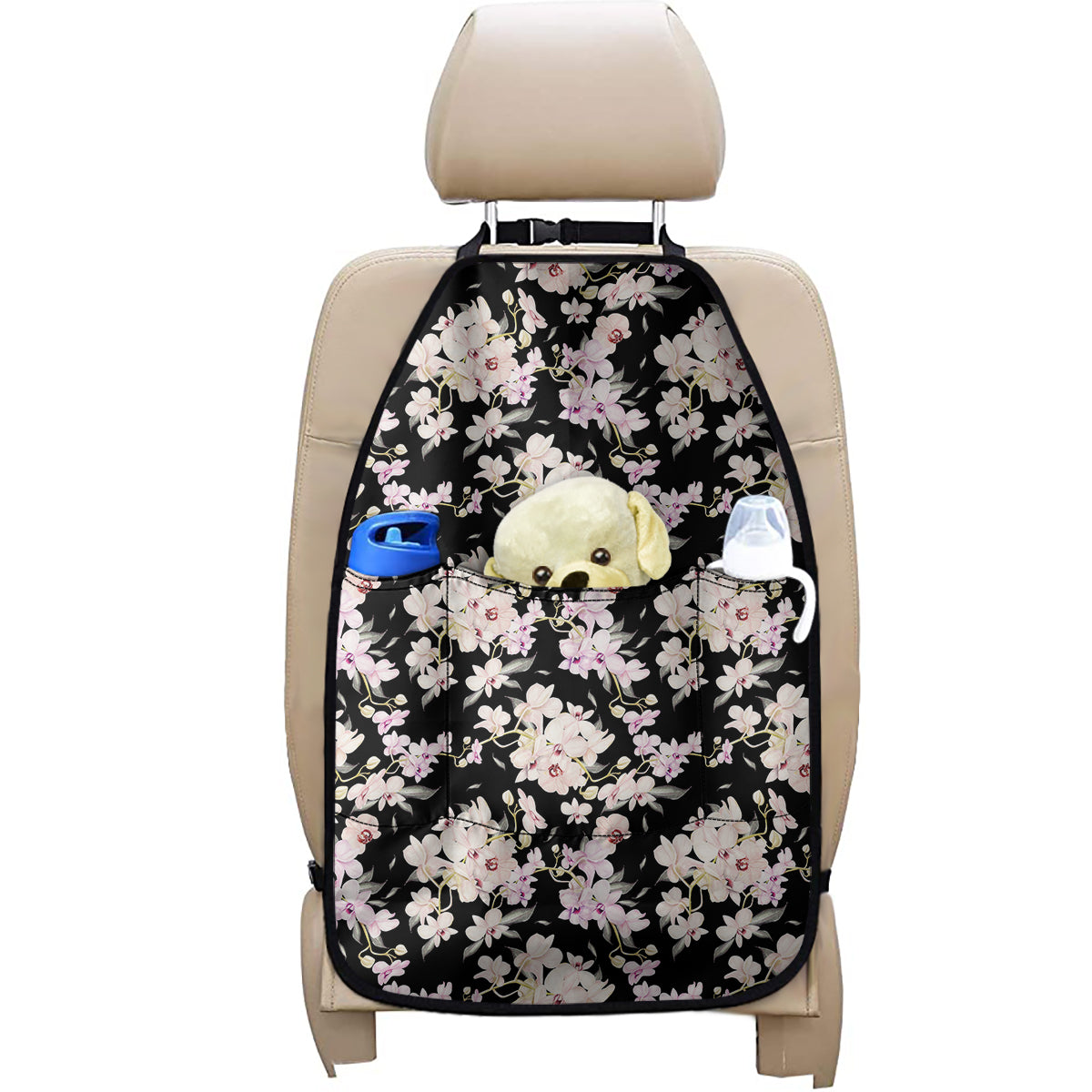 Watercolor Orchid Flower Pattern Print Car Seat Organizers