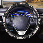 Watercolor Orchid Flower Pattern Print Car Steering Wheel Cover