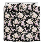 Watercolor Orchid Flower Pattern Print Duvet Cover Bedding Set