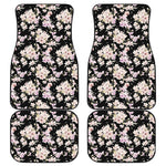 Watercolor Orchid Flower Pattern Print Front and Back Car Floor Mats