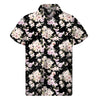 Watercolor Orchid Flower Pattern Print Men's Short Sleeve Shirt
