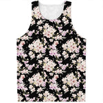 Watercolor Orchid Flower Pattern Print Men's Tank Top