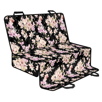 Watercolor Orchid Flower Pattern Print Pet Car Back Seat Cover
