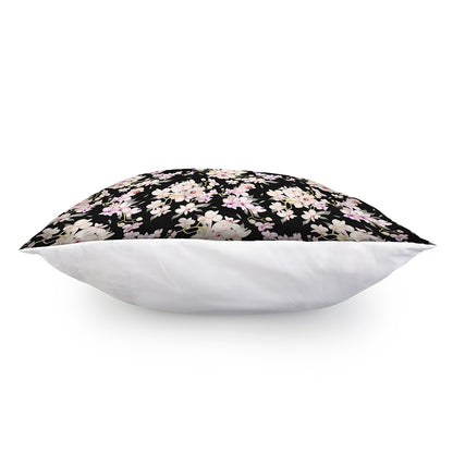 Watercolor Orchid Flower Pattern Print Pillow Cover