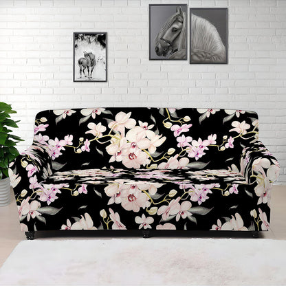 Watercolor Orchid Flower Pattern Print Sofa Cover