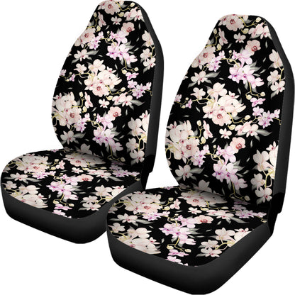 Watercolor Orchid Flower Pattern Print Universal Fit Car Seat Covers