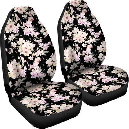 Watercolor Orchid Flower Pattern Print Universal Fit Car Seat Covers