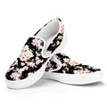Watercolor Orchid Flower Pattern Print White Slip On Sneakers