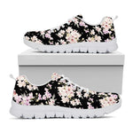 Watercolor Orchid Flower Pattern Print White Sneakers
