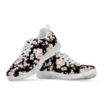 Watercolor Orchid Flower Pattern Print White Sneakers