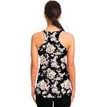 Watercolor Orchid Flower Pattern Print Women's Racerback Tank Top