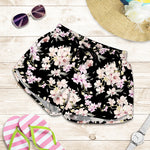 Watercolor Orchid Flower Pattern Print Women's Shorts
