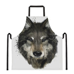 Watercolor Painting Wolf Print Apron