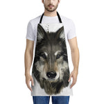 Watercolor Painting Wolf Print Apron
