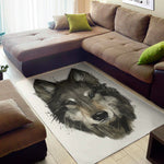 Watercolor Painting Wolf Print Area Rug