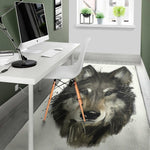 Watercolor Painting Wolf Print Area Rug