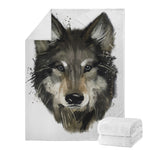 Watercolor Painting Wolf Print Blanket