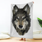 Watercolor Painting Wolf Print Blanket