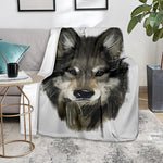 Watercolor Painting Wolf Print Blanket