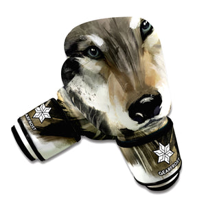 Watercolor Painting Wolf Print Boxing Gloves