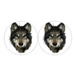 Watercolor Painting Wolf Print Car Coasters