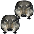 Watercolor Painting Wolf Print Car Headrest Covers