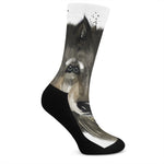 Watercolor Painting Wolf Print Crew Socks