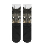 Watercolor Painting Wolf Print Crew Socks