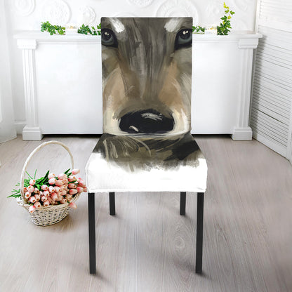 Watercolor Painting Wolf Print Dining Chair Slipcover