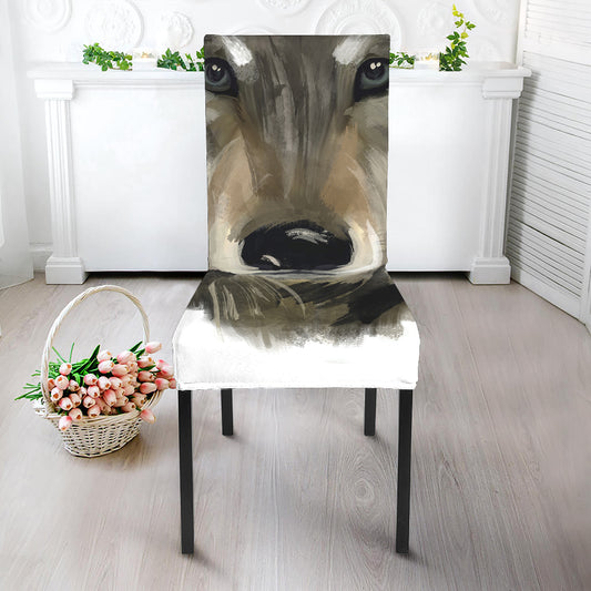 Watercolor Painting Wolf Print Dining Chair Slipcover