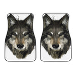 Watercolor Painting Wolf Print Front Car Floor Mats