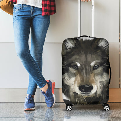 Watercolor Painting Wolf Print Luggage Cover