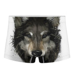 Watercolor Painting Wolf Print Men's Boxer Briefs