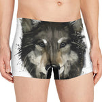 Watercolor Painting Wolf Print Men's Boxer Briefs