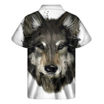 Watercolor Painting Wolf Print Men's Short Sleeve Shirt