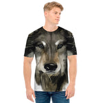 Watercolor Painting Wolf Print Men's T-Shirt