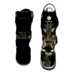 Watercolor Painting Wolf Print Muay Thai Shin Guard