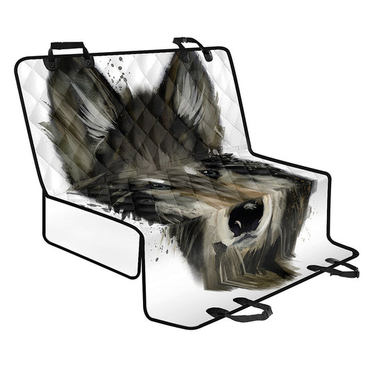 Watercolor Painting Wolf Print Pet Car Back Seat Cover