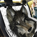 Watercolor Painting Wolf Print Pet Car Back Seat Cover