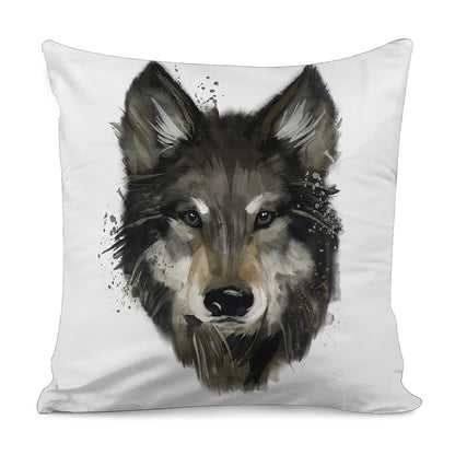 Watercolor Painting Wolf Print Pillow Cover