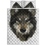 Watercolor Painting Wolf Print Quilt Bed Set